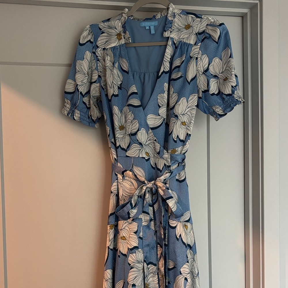 Draper James Blue Floral Midi Dress